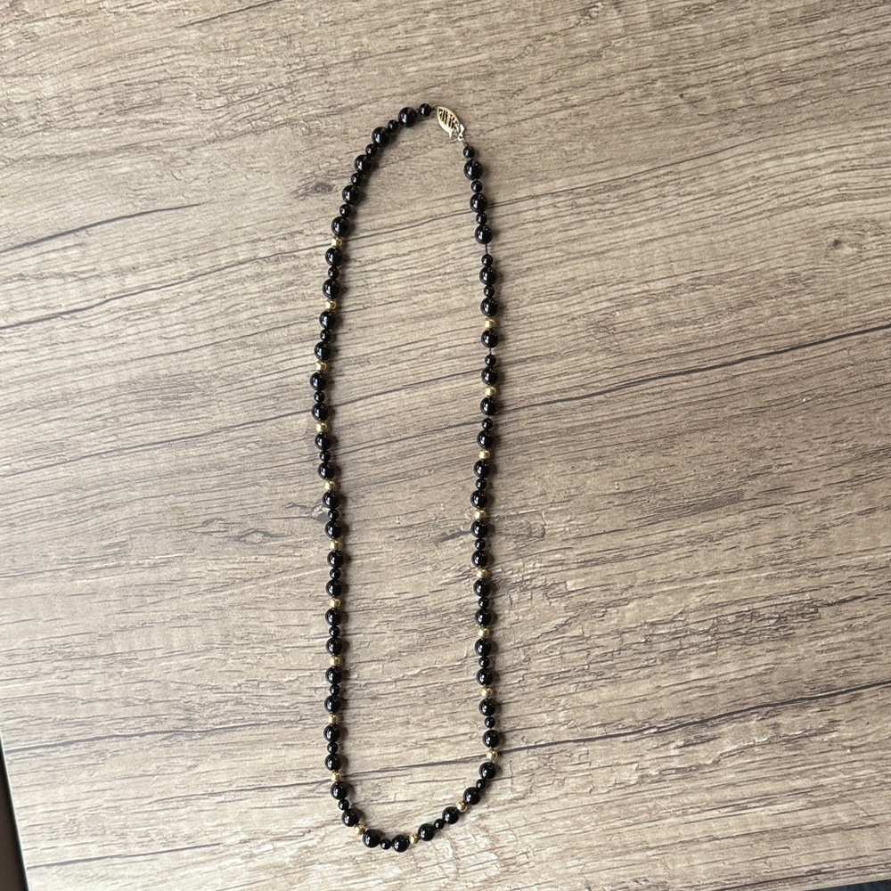 Elegant Black Beaded Necklace